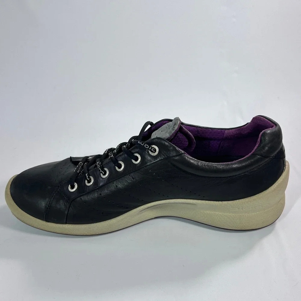 ECCO Biom Hybrid Golf Shoes Mens 10-10.5 EU 44 Black Leather Spikeless Athletic